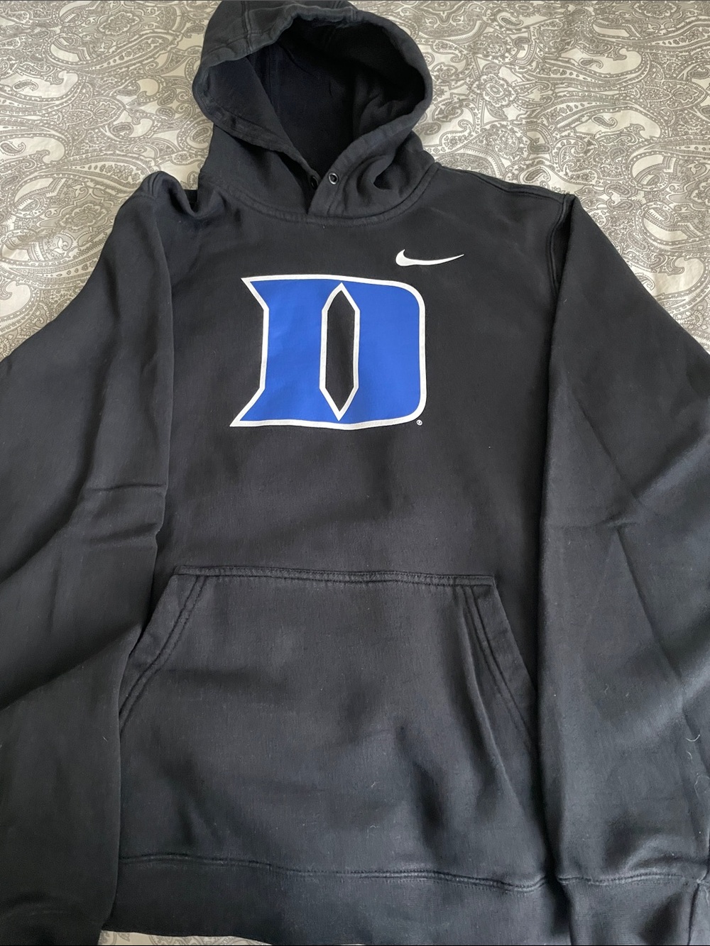 Nike Black Duke Hoodie with Bold Blue D Logo